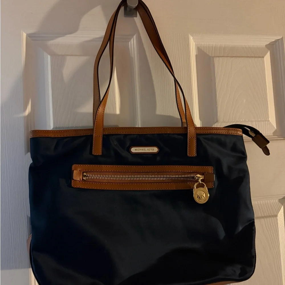 Michael Kors Dark Blue and Brown Tote - Picture 6 of 6